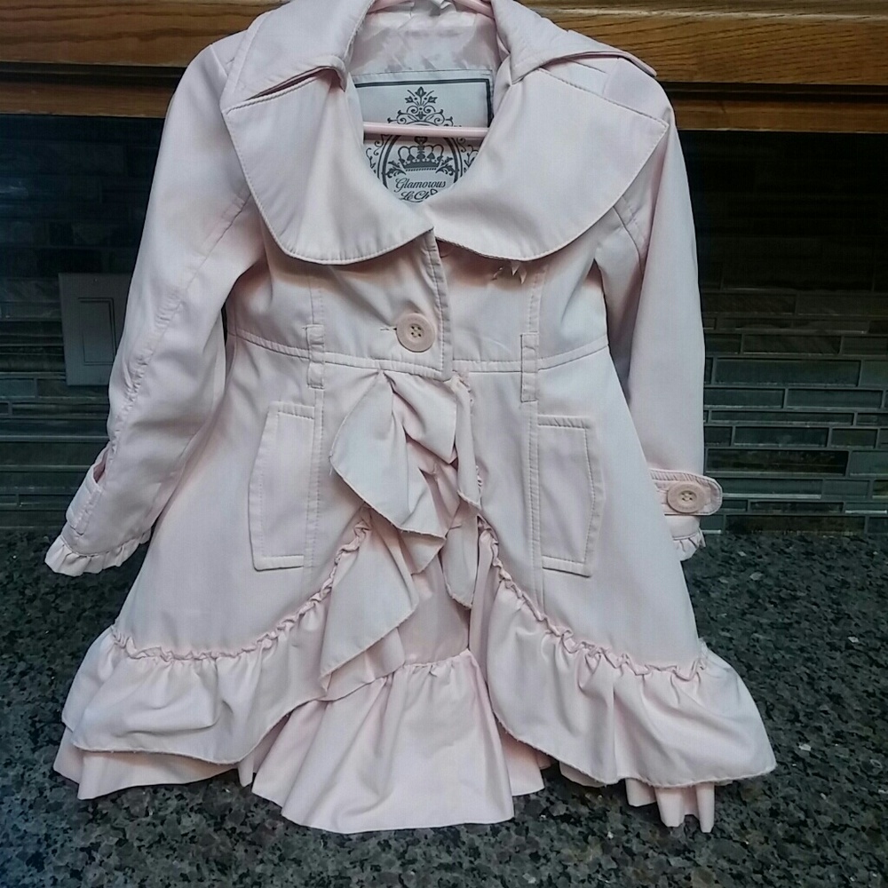 Chasing fireflies pink rain jacket